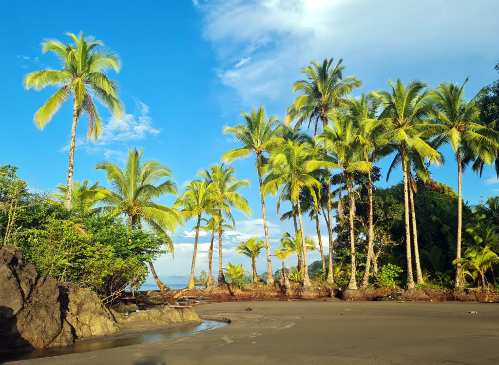 Playa Guachalito a pleno sol en Nuquí, Chocó